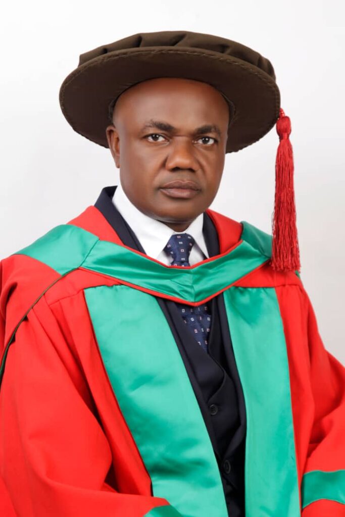 Professor Goddey Wilson on PhD Graduation Gown